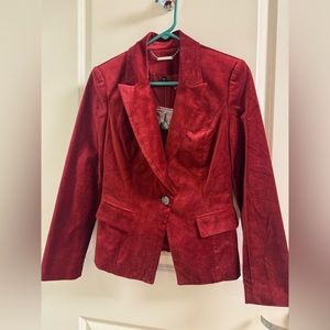 White House Black Market corduroy red blazer